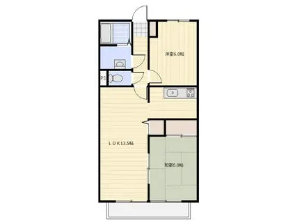 ビラージュYS・B棟(2LDK/3階)の間取り写真