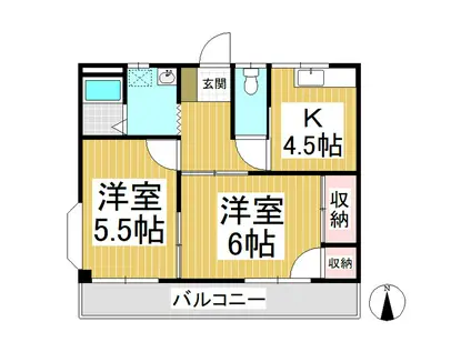 ハイツポーロニア(2K/3階)の間取り写真