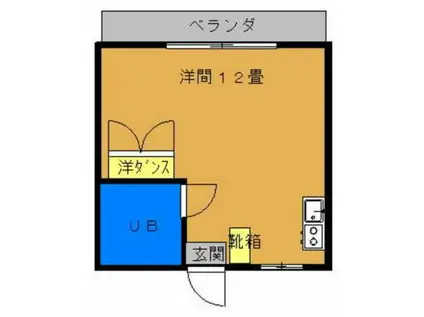 ハッピーライフイン(ワンルーム/3階)の間取り写真