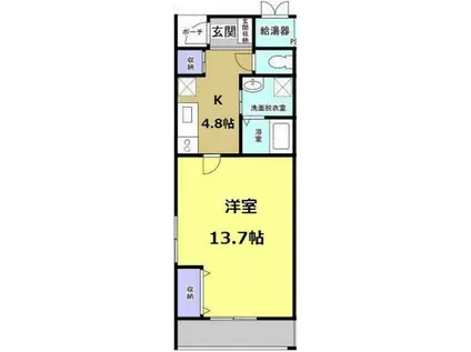 まきの木館うたり(1K/2階)の間取り写真