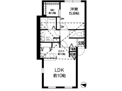 プリマノッツェ柏弐番館(1LDK/2階)の間取り写真