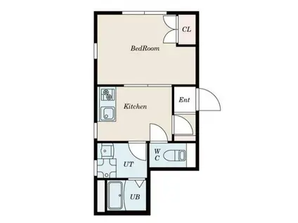 ARIA王子上中里(1K/2階)の間取り写真