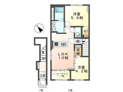 ララII(2LDK/2階)の間取り写真