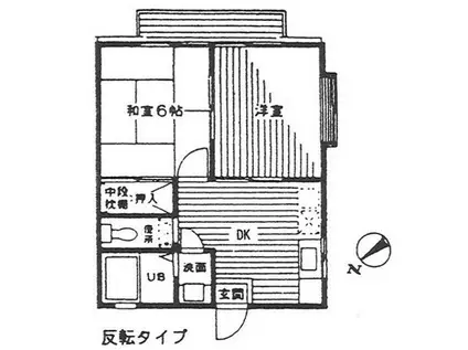 ヴィラ中央(2DK/1階)の間取り写真