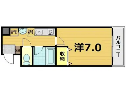サンロイヤル五条(1K/3階)の間取り写真
