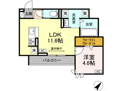 カーサ・クレール(1LDK/3階)の間取り写真