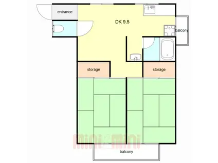 高羽マンション(2DK/5階)の間取り写真