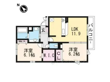 ベルジュオッツ(2LDK/3階)の間取り写真