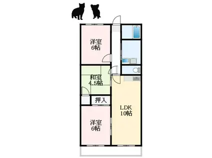 ガーデンハイツ飯坂II(2LDK/2階)の間取り写真