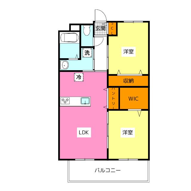 MITTE(2LDK/5階)の間取り写真