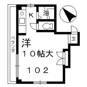 シェリーアルモン(1K/1階)の間取り写真
