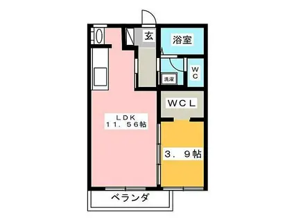 フォーブルいずみA棟(1LDK/2階)の間取り写真