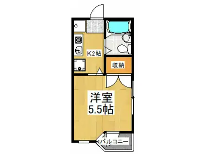 クリエイティブ久米川(1K/2階)の間取り写真