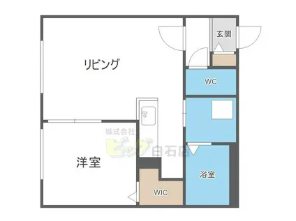 ASTER SHIROISHI(1LDK/4階)の間取り写真
