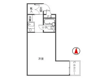 ロワール駒沢(ワンルーム/1階)の間取り写真