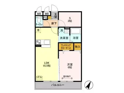 ラ カンパネラB(1SLDK/3階)の間取り写真