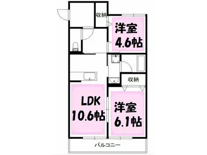 サンレガーロ久喜中央Ⅱ(2LDK/1階)の間取り写真