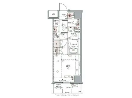 クレヴィスタ亀戸II(1K/7階)の間取り写真