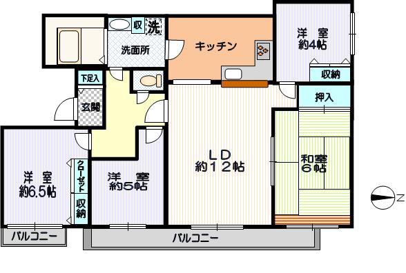 クリオ日吉西壱番館(4LDK/5階)の間取り写真