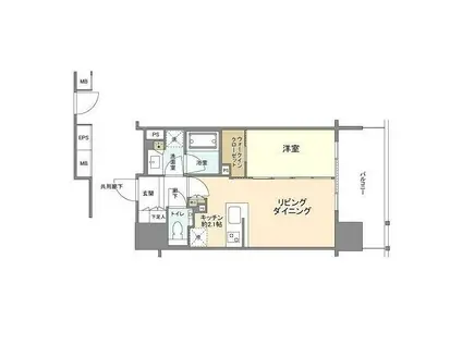 シティハウス目黒ザ・グランド(1LDK/7階)の間取り写真