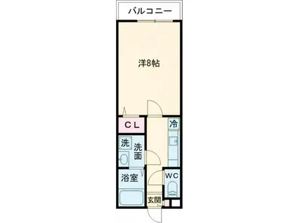 ラトゥール感田(1K/1階)の間取り写真