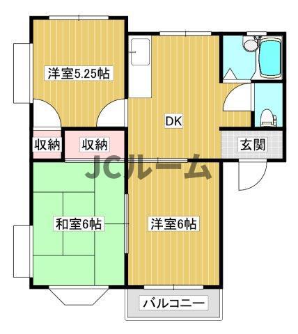 ハイツヴィレッジ(3DK/1階)の間取り写真