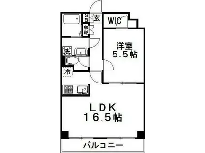 コンフォース平(1LDK/1階)の間取り写真