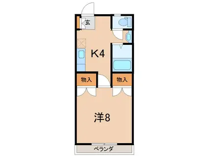 ザ・ライトスリー(1K/2階)の間取り写真