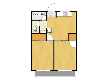 青山荘(2DK/2階)の間取り写真