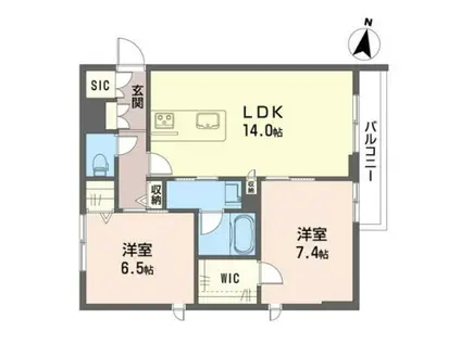 プリュネ リアン(2LDK/2階)の間取り写真