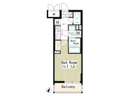 イレーネ初台(1K/2階)の間取り写真