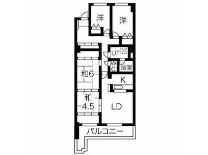 エスカーラ猪子石(4LDK/4階)の間取り写真