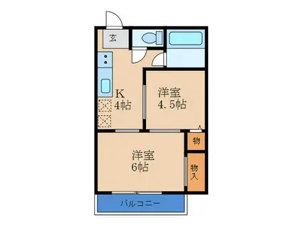 サントピア吉野(2K/2階)の間取り写真