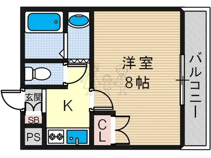 アクシリア駒川(1K/2階)の間取り写真