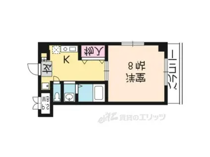 河原町ビル(1K/2階)の間取り写真