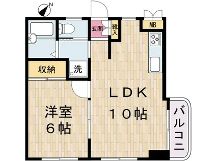 エコーハイツ(1LDK/1階)の間取り写真
