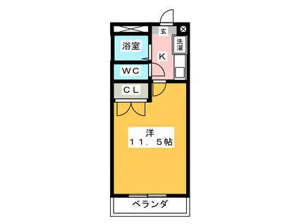 ドリーミング(1K/2階)の間取り写真