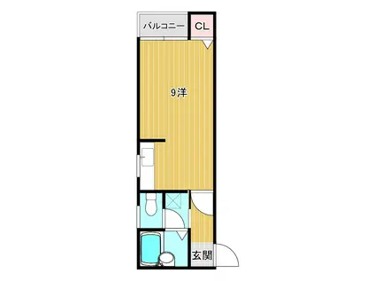 ハイツサングリーンII(ワンルーム/1階)の間取り写真
