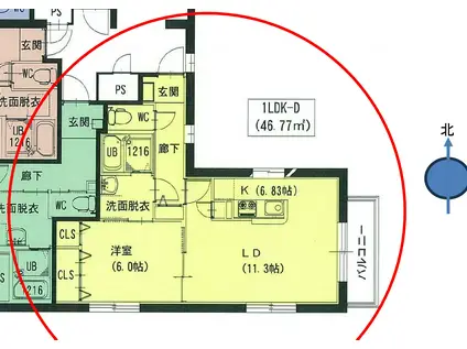 番町ビルディング1(1LDK/3階)の間取り写真