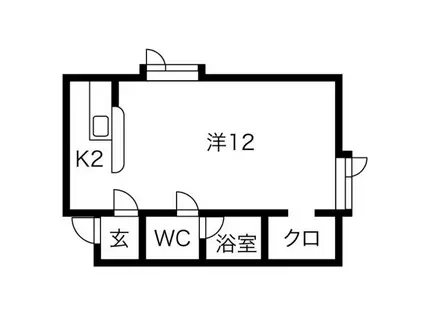 サンピアFUJINO(1K/2階)の間取り写真