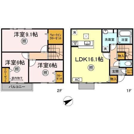 セゾンド オリオン(3LDK/2階)の間取り写真
