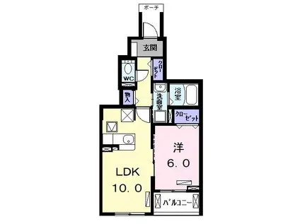 ラサ ガーデン(1LDK/1階)の間取り写真
