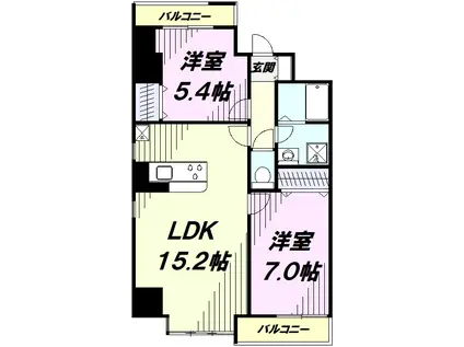 TOKIO国立タワー(2LDK/9階)の間取り写真