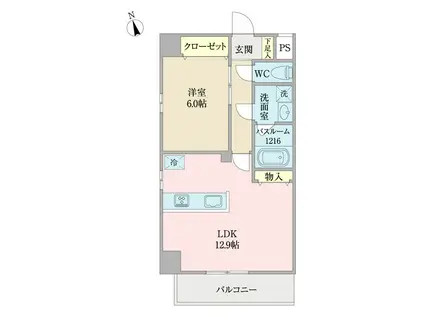 コントレイルりんくう常滑(1LDK/5階)の間取り写真