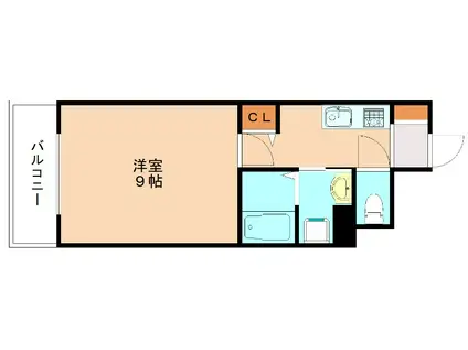 ヒルズ鍛冶町(1K/7階)の間取り写真