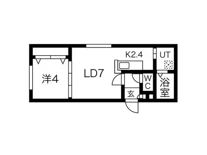 リベラMT(1LDK/2階)の間取り写真