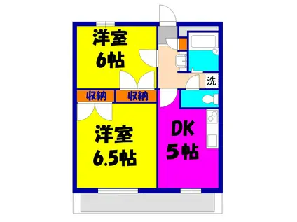 パインヒル(2DK/2階)の間取り写真