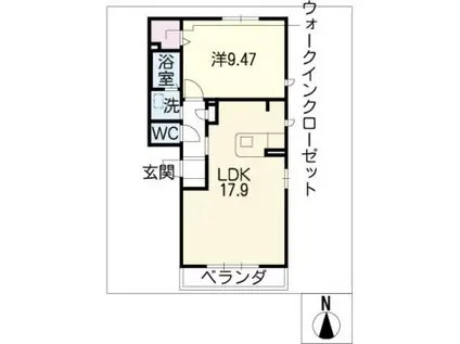 地下鉄鶴舞線 庄内通駅 徒歩6分 3階建 築20年(1LDK/3階)の間取り写真