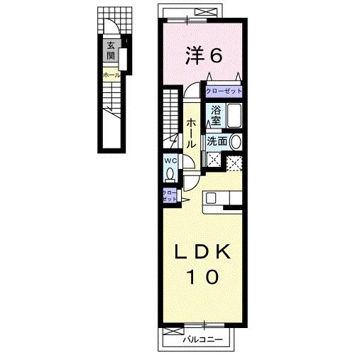 リバティハウスA(1LDK/2階)の間取り写真