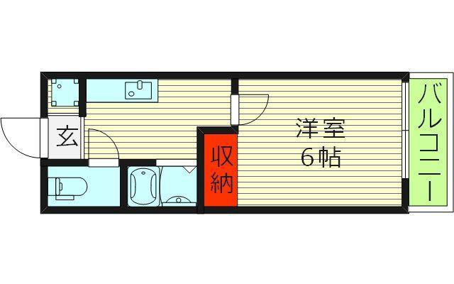 センス都島(1K/2階)の間取り写真